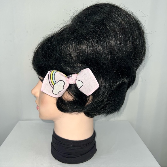 Pink Unicorn and Rainbow Cloud Bandana Knotted Hair Bow - Picture 5 of 11